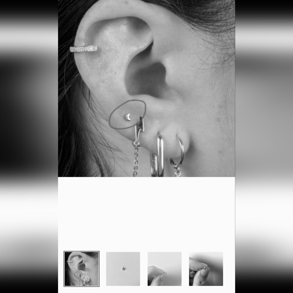 Studs Sterling Silver 925 Tiny Moon Stud Earring Post No Backing